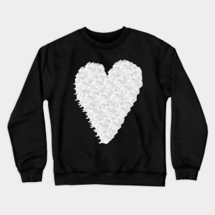 White Rose Heart Crewneck Sweatshirt